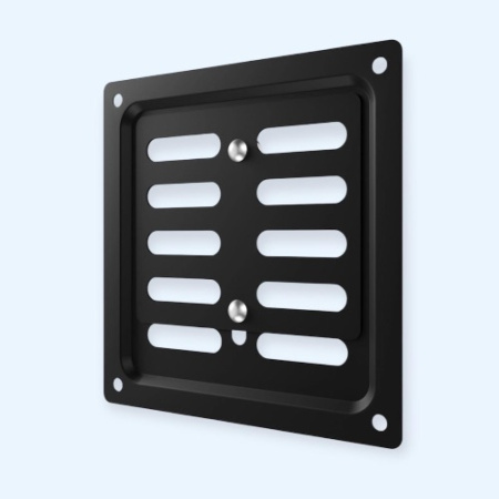 1717MER Black ERA Решетка вентиляционная MER регулируемая 175х175 окраш.сталь Black